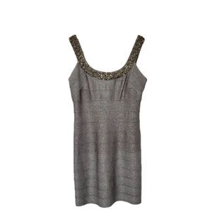 𝅺carmen MARC VALVO Bandage Embellished Dress bodycon Cocktail formal Size Large